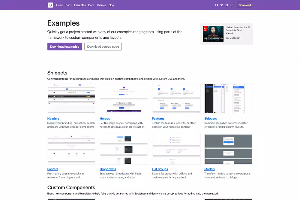 bootstrap örnekleri