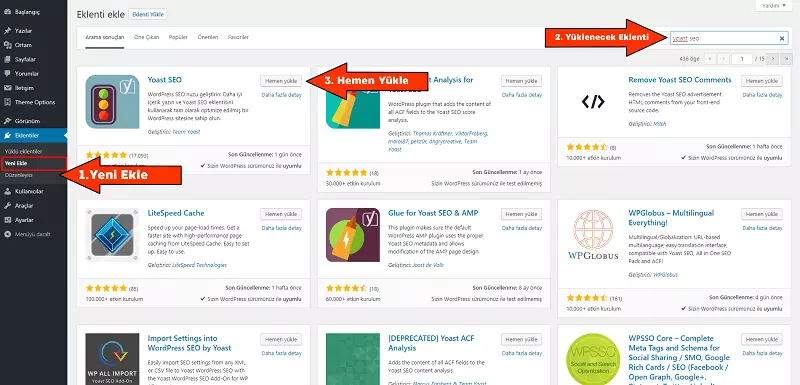 wordpress eklenti kurulumu