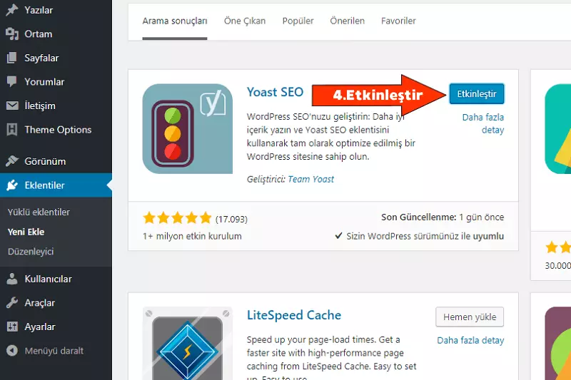 wordpress eklenti kurulumu