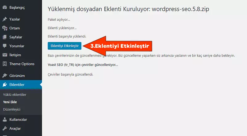 wordpress eklenti kurulumu