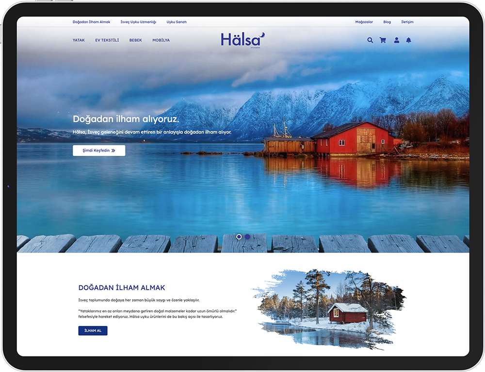 halsa yatak web tasarım çalışması