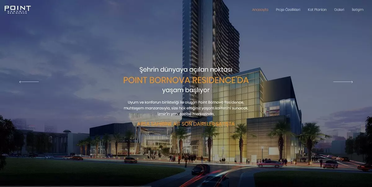point bornova residence web tasarım çalışması