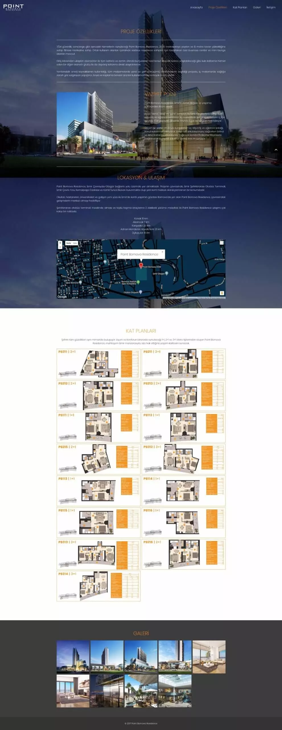 point bornova residence web tasarım çalışması