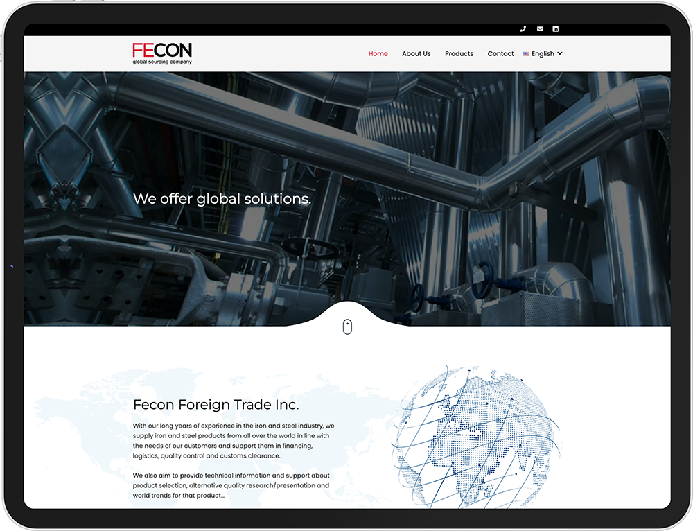 fecon dış ticaret web tasarım çalışması