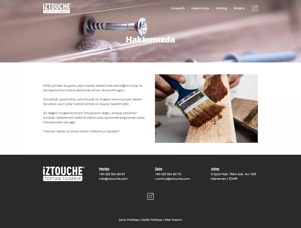 iztouche kurumsal web tasarım çalışması
