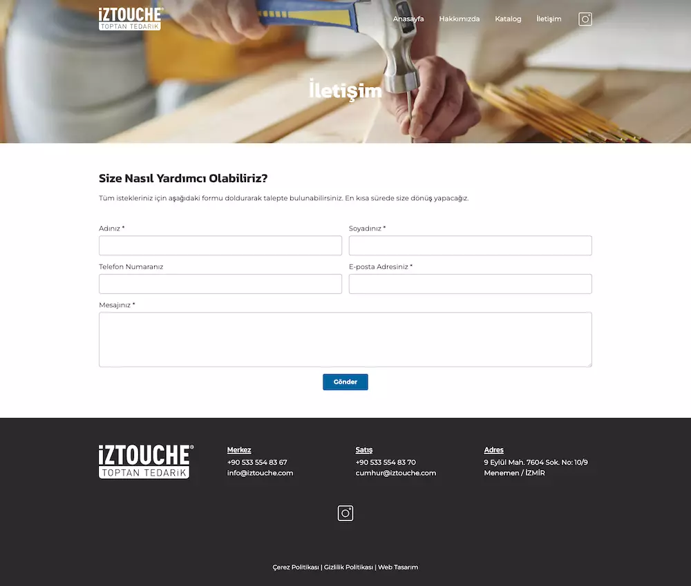 iztouche kurumsal web tasarım çalışması