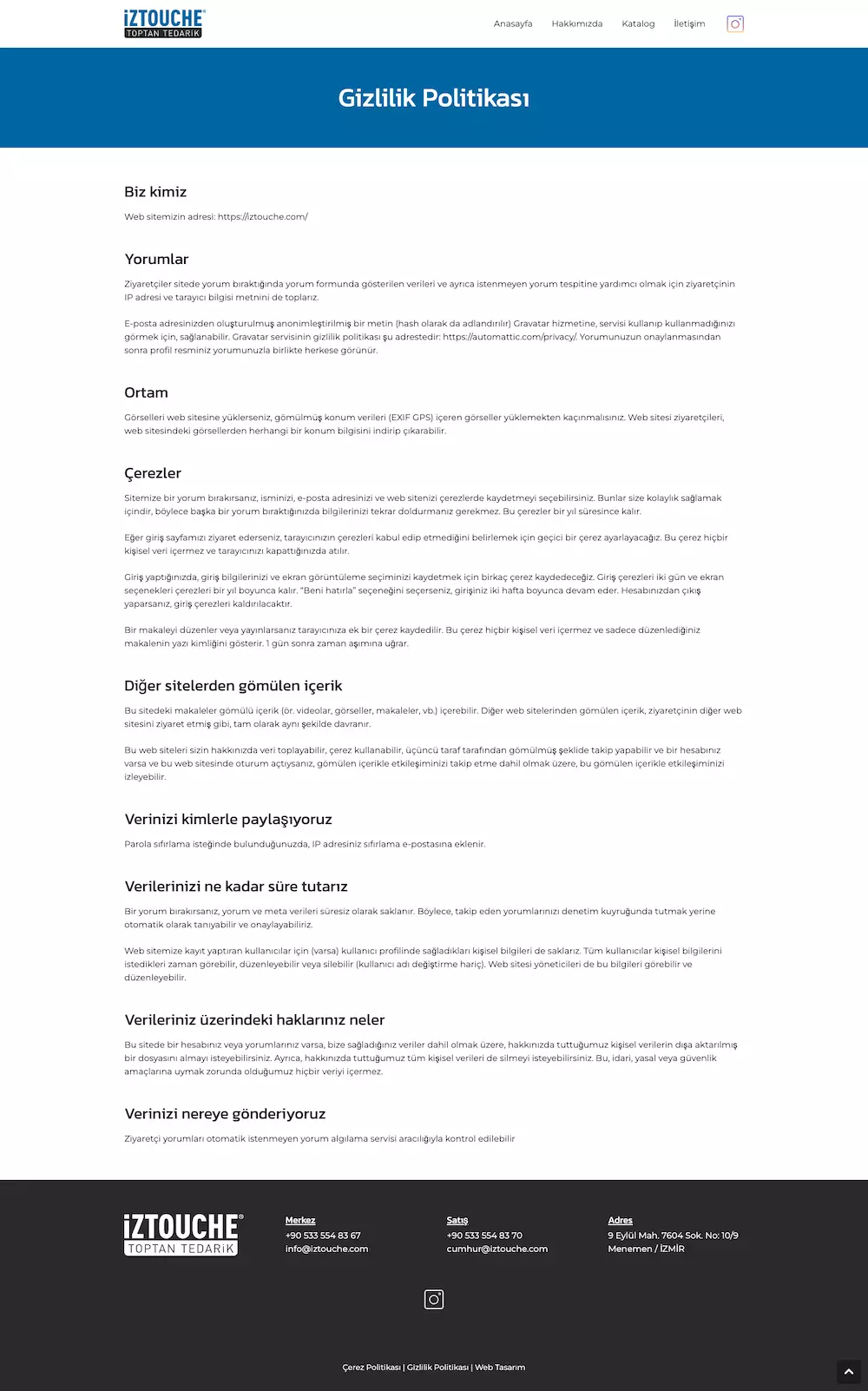 iztouche kurumsal web tasarım çalışması