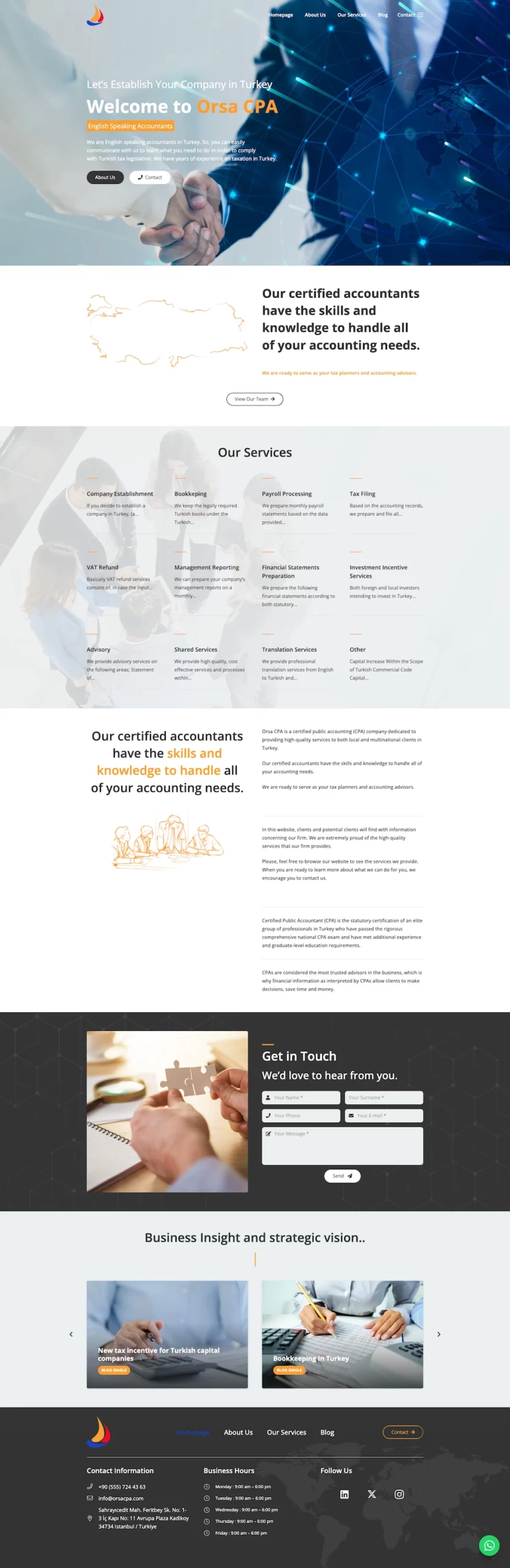 orsa cpa kurumsal web tasarım çalışması