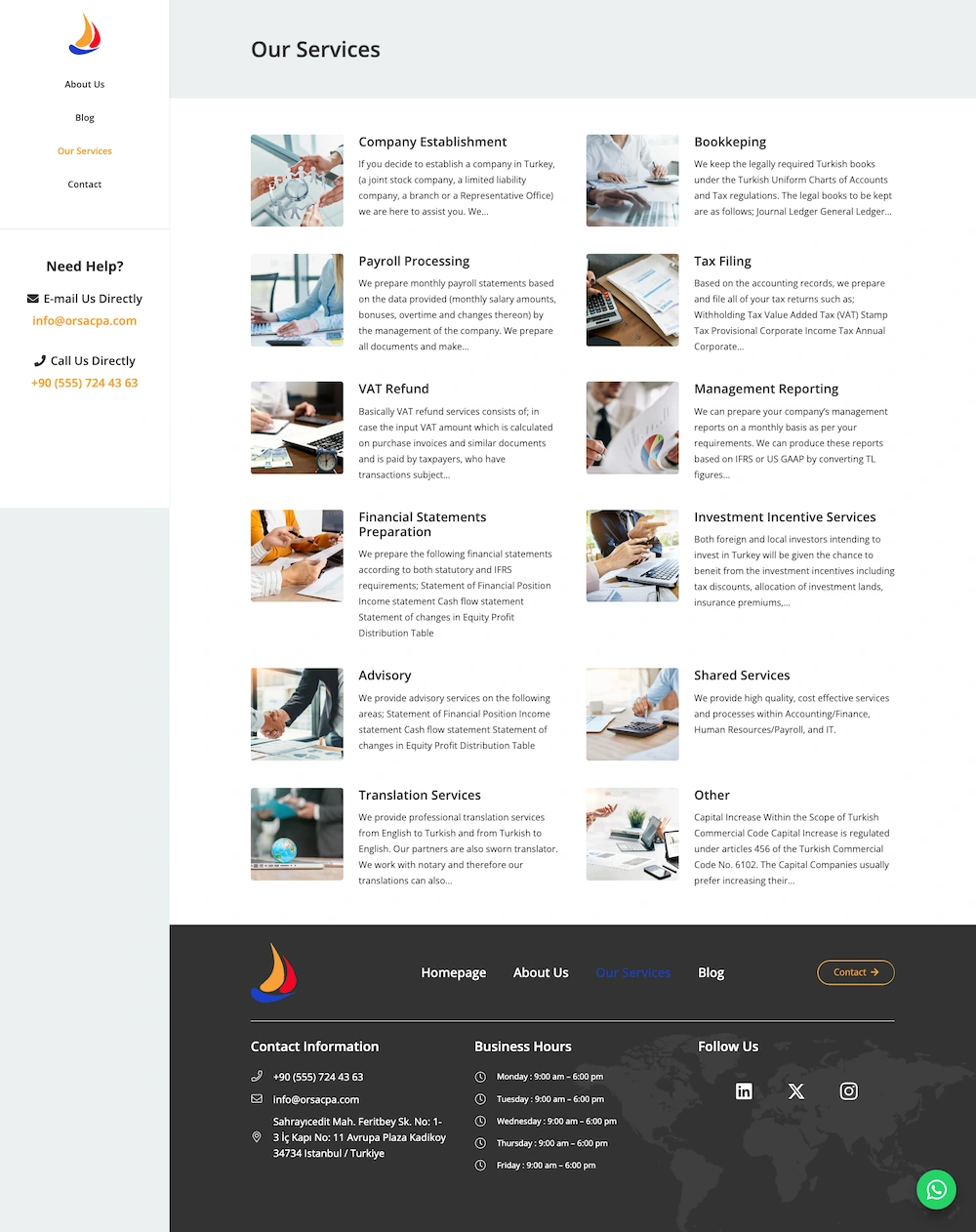 orsa cpa kurumsal web tasarım çalışması