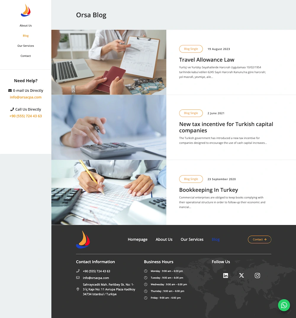 orsa cpa kurumsal web tasarım çalışması