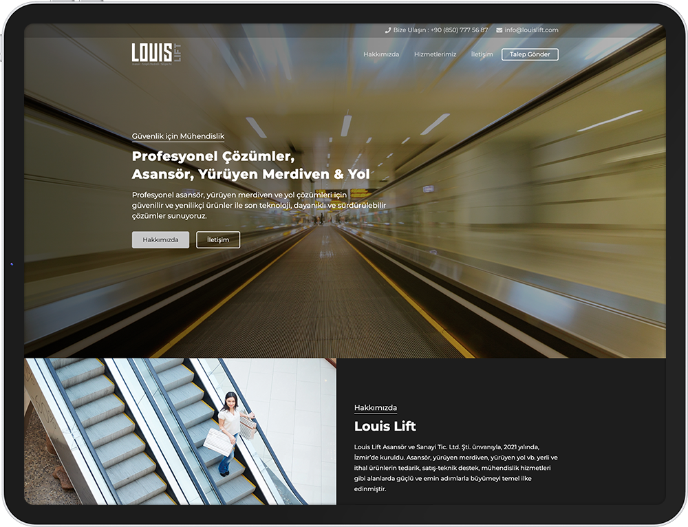 louis lift asansör kurumsal web tasarım çalışması