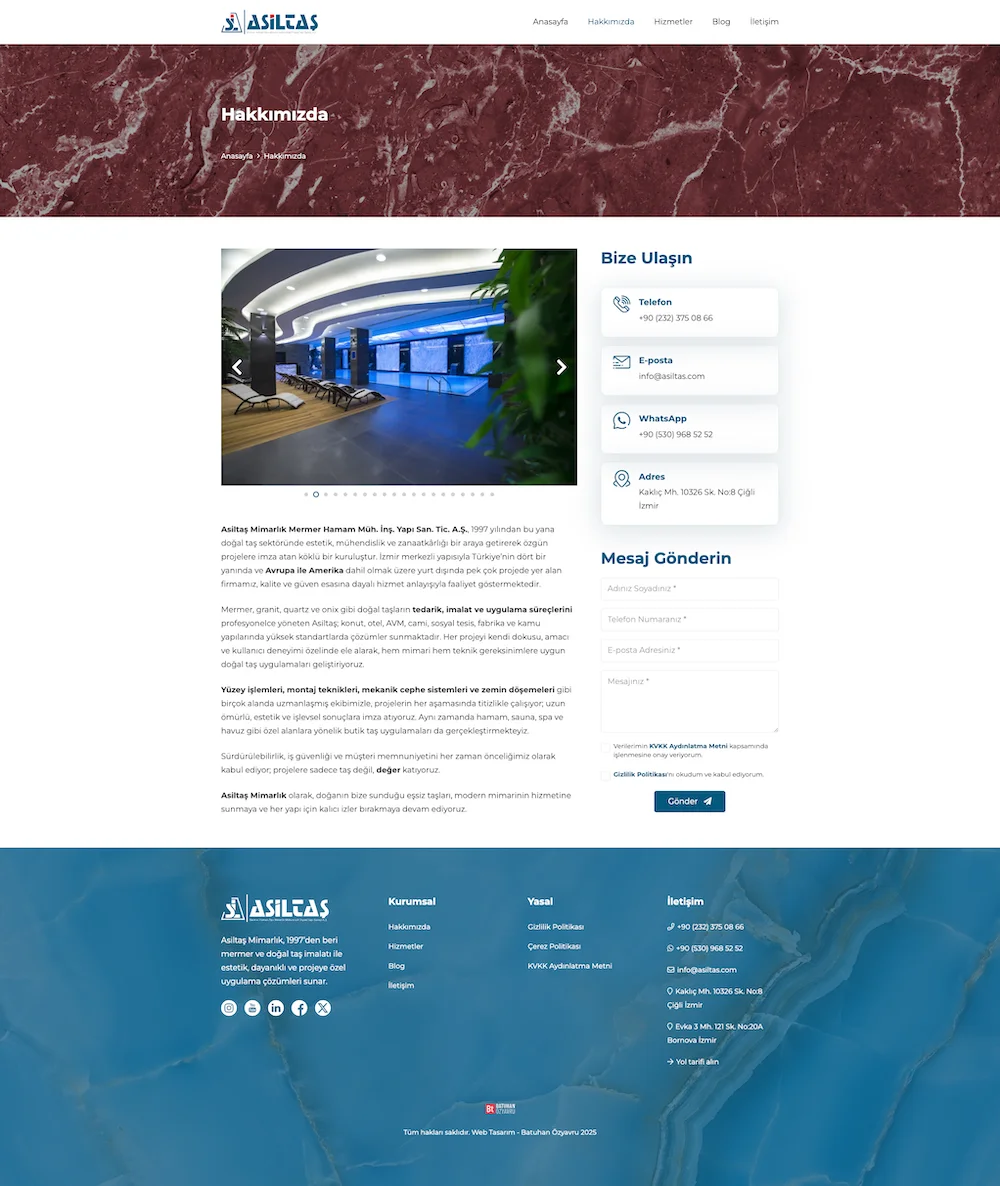asiltaş mermer mimarlık kurumsal web tasarım çalışması
