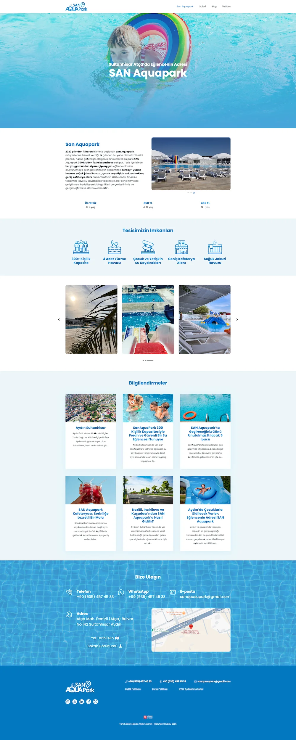 san aquapark kurumsal web tasarım çalışması