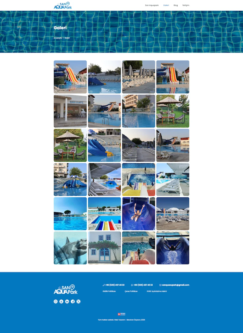 san aquapark kurumsal web tasarım çalışması